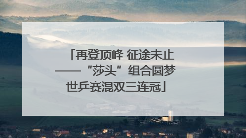 再登顶峰 征途未止——“莎头”组合圆梦世乒赛混双三连冠