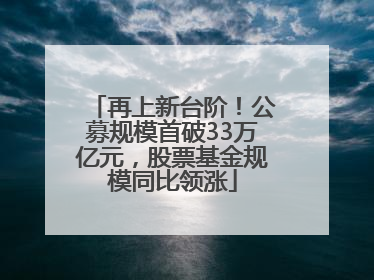 再上新台阶！公募规模首破33万亿元，股票基金规模同比领涨