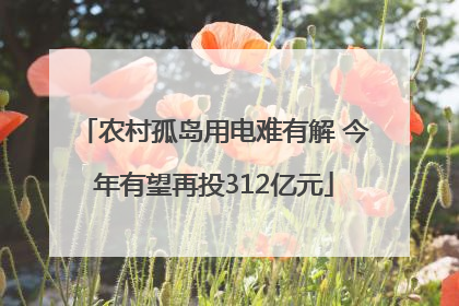 农村孤岛用电难有解 今年有望再投312亿元