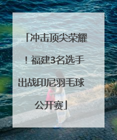 冲击顶尖荣耀！福建3名选手出战印尼羽毛球公开赛