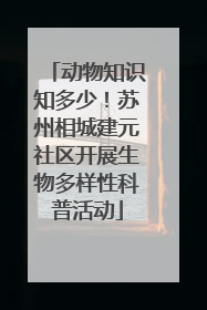 动物知识知多少！苏州相城建元社区开展生物多样性科普活动