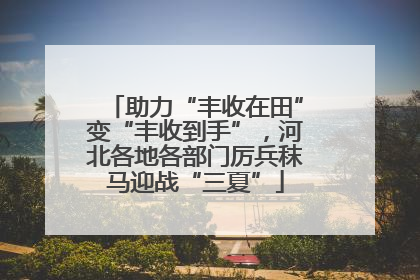 助力“丰收在田”变“丰收到手”，河北各地各部门厉兵秣马迎战“三夏”