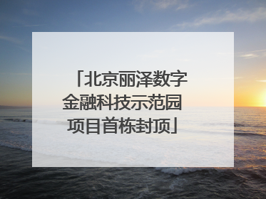 北京丽泽数字金融科技示范园项目首栋封顶