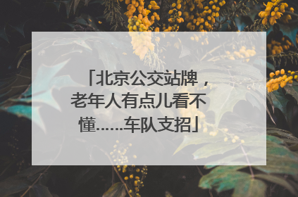 北京公交站牌，老年人有点儿看不懂……车队支招