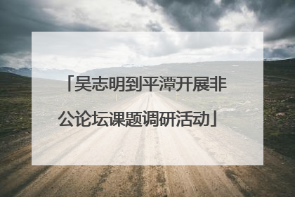 吴志明到平潭开展非公论坛课题调研活动