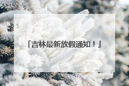 吉林最新放假通知！