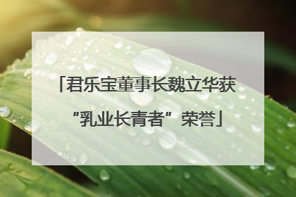 君乐宝董事长魏立华获“乳业长青者”荣誉