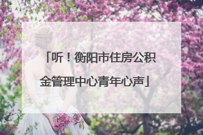 听！衡阳市住房公积金管理中心青年心声