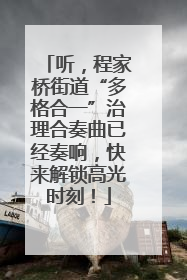 听，程家桥街道“多格合一”治理合奏曲已经奏响，快来解锁高光时刻！