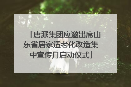 唐派集团应邀出席山东省居家适老化改造集中宣传月启动仪式