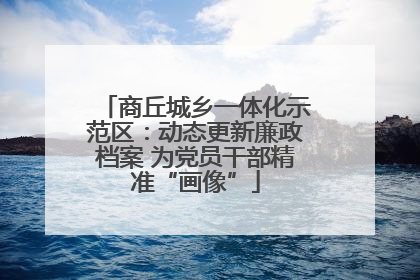 商丘城乡一体化示范区：动态更新廉政档案 为党员干部精准“画像”