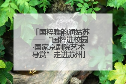 国粹雅韵润姑苏——“国粹进校园·国家京剧院艺术导赏”走进苏州