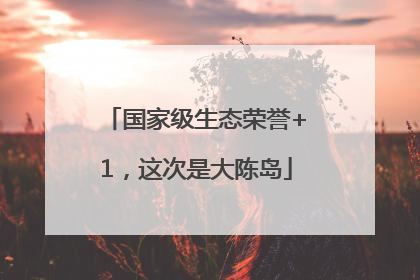 国家级生态荣誉+1，这次是大陈岛