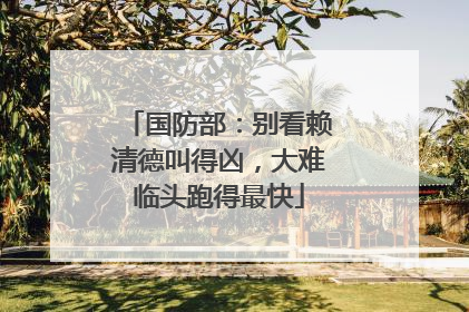 国防部：别看赖清德叫得凶，大难临头跑得最快