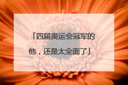 四届奥运会冠军的他，还是太全面了