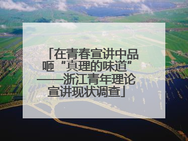 在青春宣讲中品咂“真理的味道”——浙江青年理论宣讲现状调查