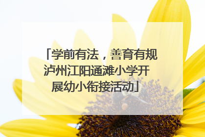学前有法，善育有规 泸州江阳通滩小学开展幼小衔接活动