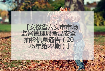 安徽省六安市市场监督管理局食品安全抽检信息通告（2025年第22期）