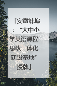 安徽蚌埠：“大中小学英语课程思政一体化建设基地”授牌