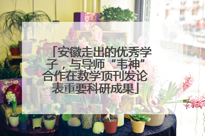 安徽走出的优秀学子，与导师“韦神”合作在数学顶刊发论表重要科研成果