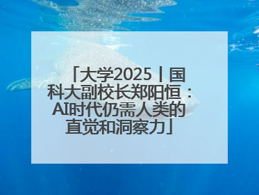 大学2025丨国科大副校长郑阳恒：AI时代仍需人类的直觉和洞察力