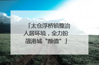 太仓浮桥镇整治人居环境，全力扮靓港城“颜值”