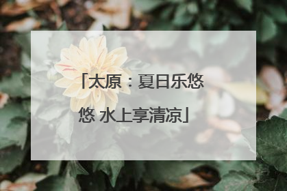 太原：夏日乐悠悠 水上享清凉