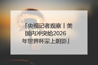 央视记者观察丨美国内冲突给2026年世界杯蒙上阴影