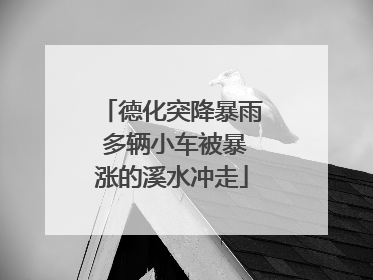 德化突降暴雨 多辆小车被暴涨的溪水冲走
