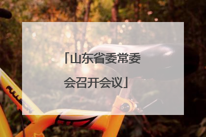 山东省委常委会召开会议
