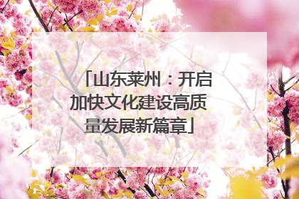 山东莱州：开启加快文化建设高质量发展新篇章