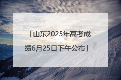 山东2025年高考成绩6月25日下午公布