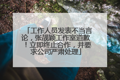 工作人员发表不当言论，张靓颖工作室道歉！立即终止合作，并要求公司严肃处理
