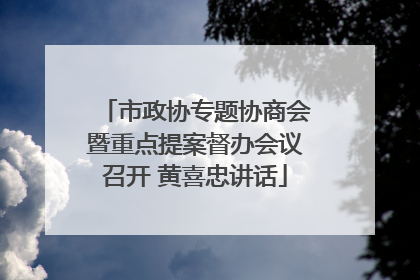 市政协专题协商会暨重点提案督办会议召开 黄喜忠讲话