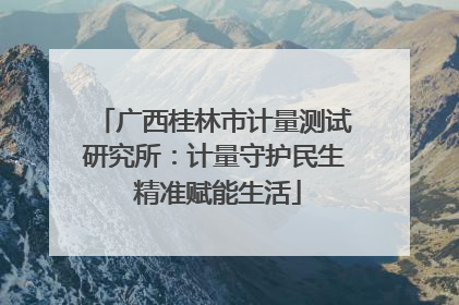 广西桂林市计量测试研究所：计量守护民生 精准赋能生活