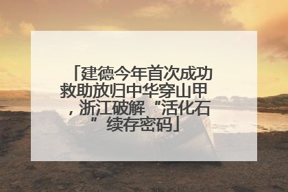 建德今年首次成功救助放归中华穿山甲，浙江破解“活化石”续存密码