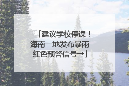 建议学校停课！海南一地发布暴雨红色预警信号→