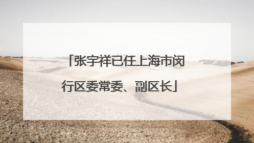 张宇祥已任上海市闵行区委常委、副区长