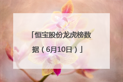 恒宝股份龙虎榜数据（6月10日）
