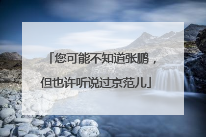 您可能不知道张鹏，但也许听说过京范儿