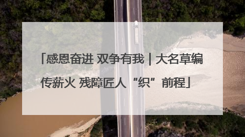 感恩奋进 双争有我｜大名草编传薪火 残障匠人“织”前程