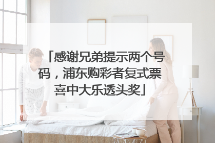 感谢兄弟提示两个号码，浦东购彩者复式票喜中大乐透头奖