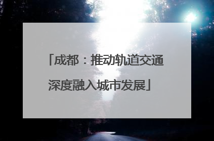 成都：推动轨道交通深度融入城市发展
