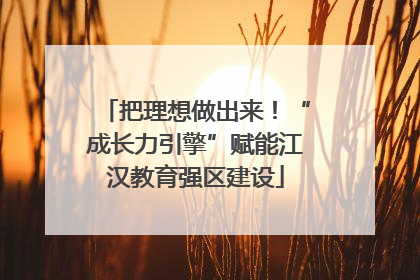 把理想做出来！“成长力引擎”赋能江汉教育强区建设