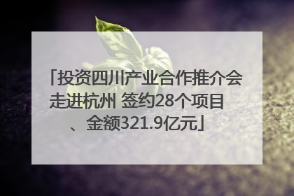 投资四川产业合作推介会走进杭州 签约28个项目、金额321.9亿元