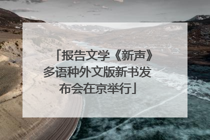 报告文学《新声》多语种外文版新书发布会在京举行