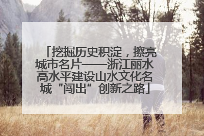 挖掘历史积淀，擦亮城市名片——浙江丽水高水平建设山水文化名城“闯出”创新之路