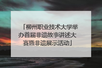 柳州职业技术大学举办首届非遗故事讲述大赛暨非遗展示活动