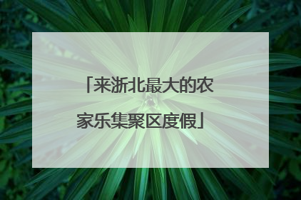 来浙北最大的农家乐集聚区度假
