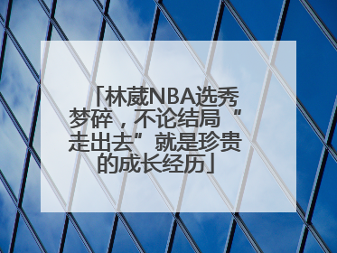 林葳NBA选秀梦碎，不论结局“走出去”就是珍贵的成长经历